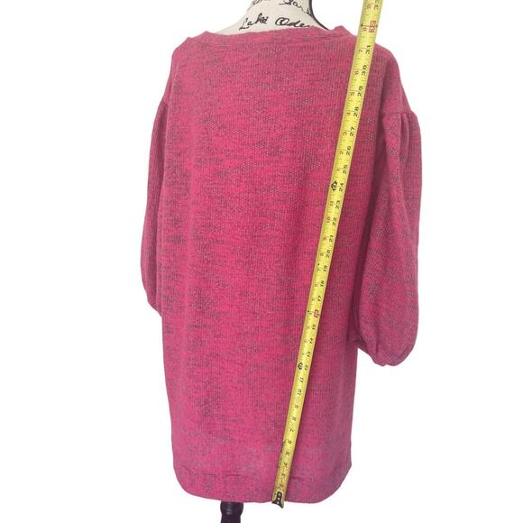 SATURDAY SUNDAY ANTHROPOLOGIE TUNIC DRESS LYLA COZY PINK BALLOON SLEEVE SZ M NWT - Picture 11 of 16